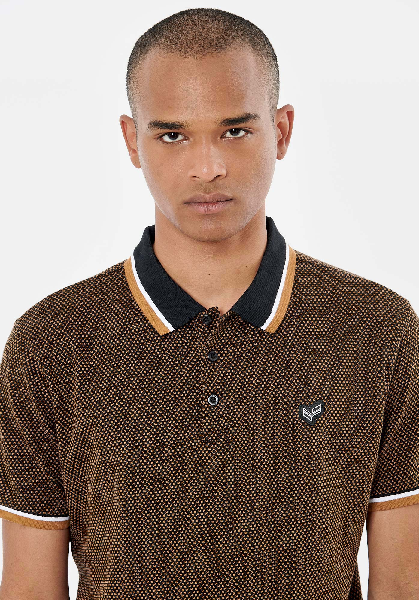 RYCE   Polo noir et marron homme 100% coton