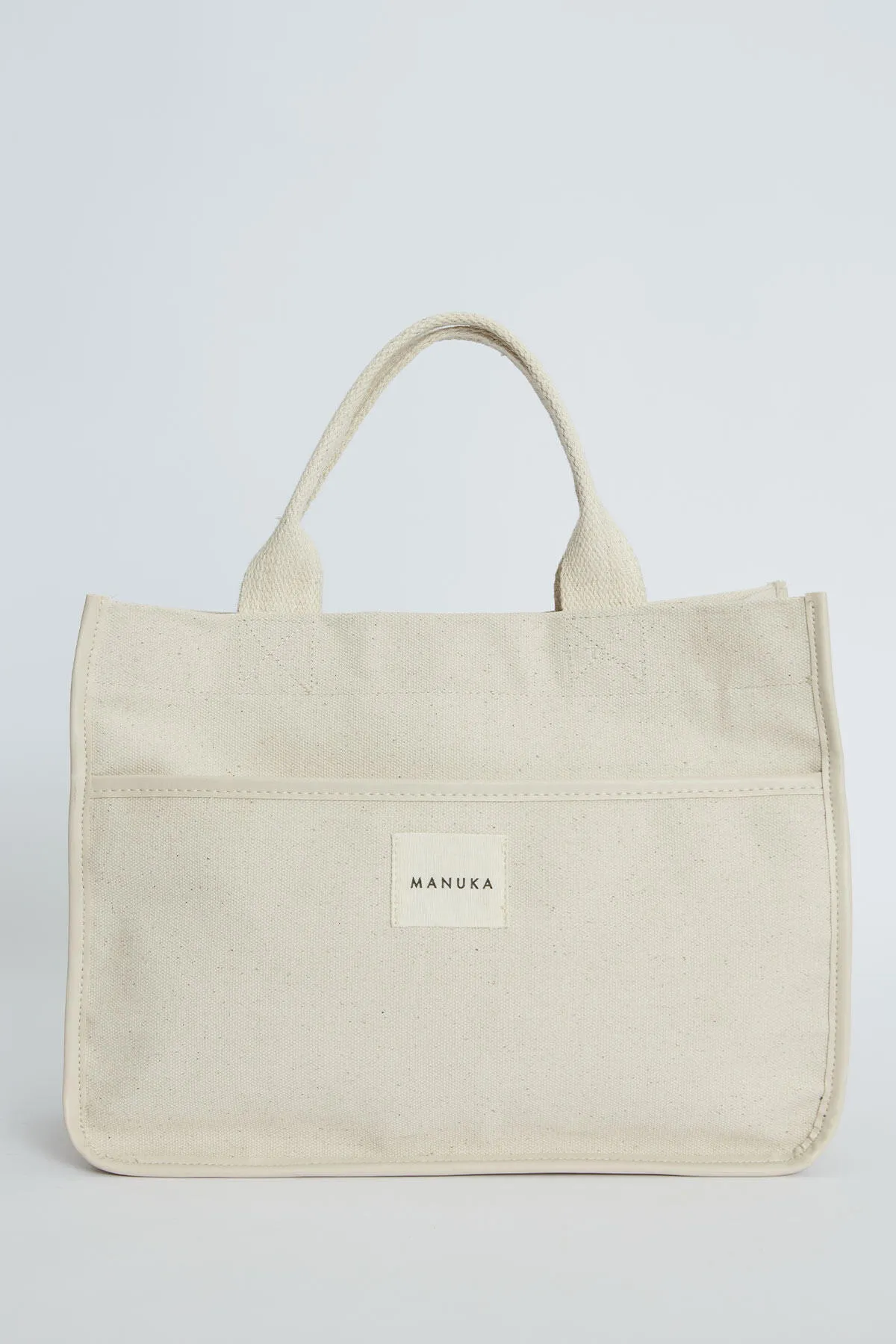 Manuka  Bestickte Canvas-Tasche Natur