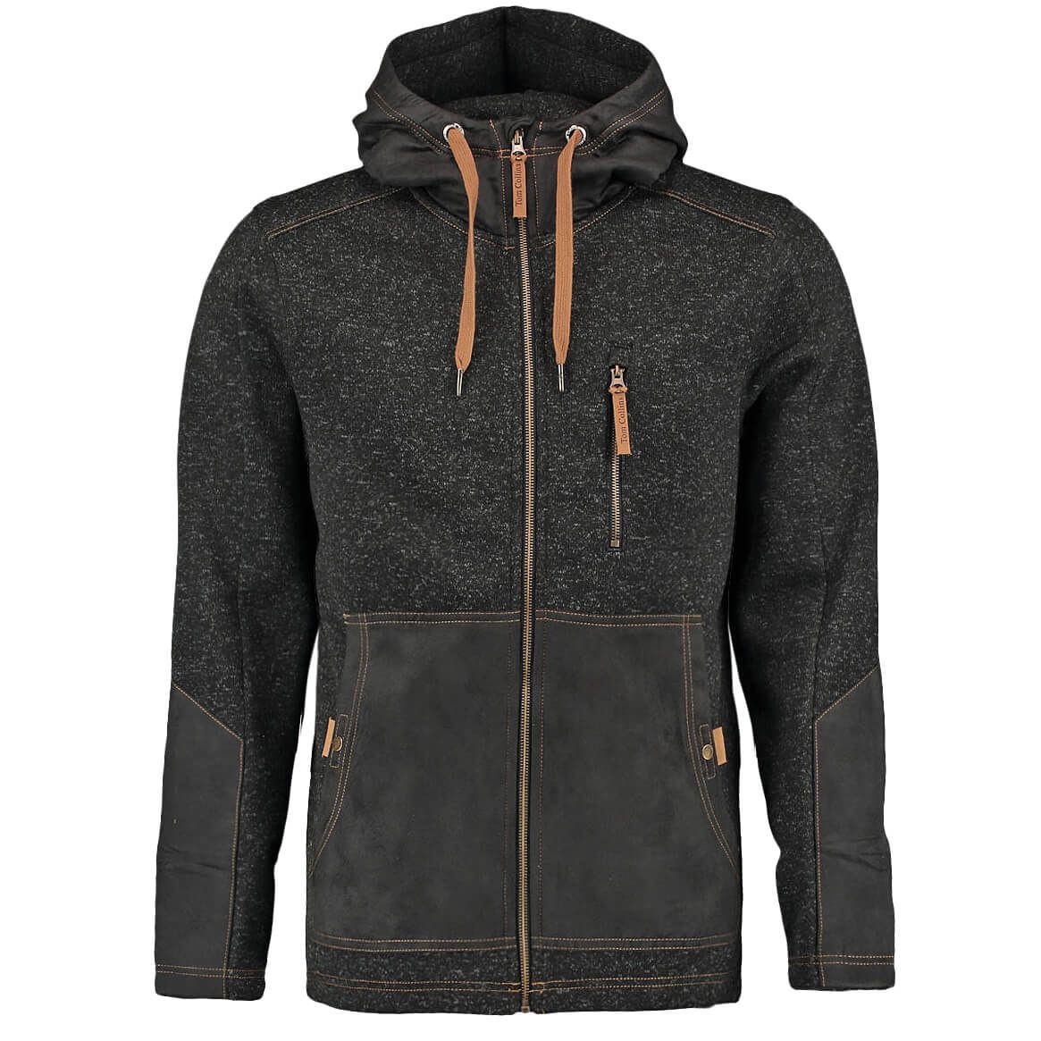 Strickfleece Jacke mit Kapuze