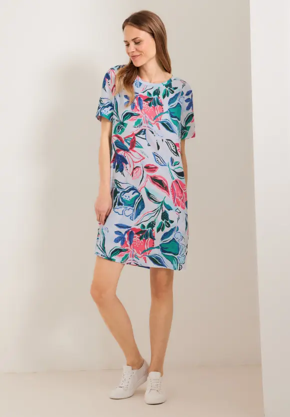 CECIL Leinenkleid mit Blumenprint