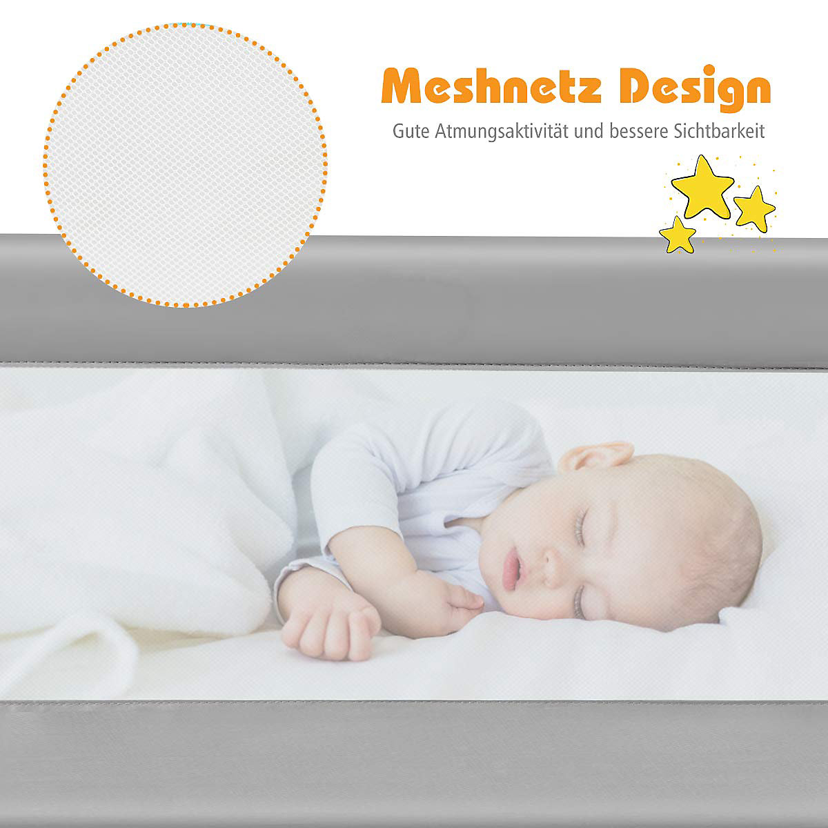 Babybettgitter Schutzgitter klappbar 120 cm