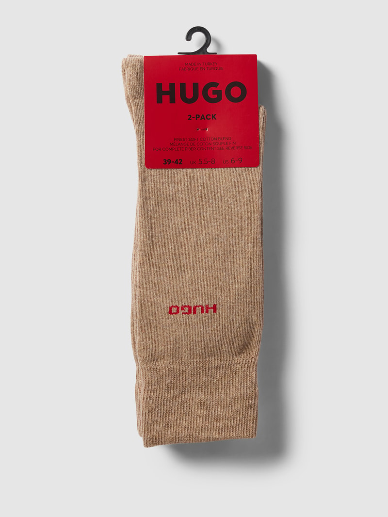 Socken mit Label-Detail im 2er-Pack in camel