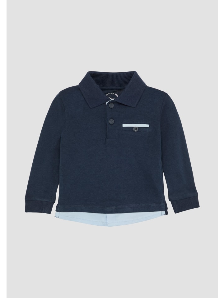 s.Oliver Polo-Shirt langarm in Blau günstig kaufen