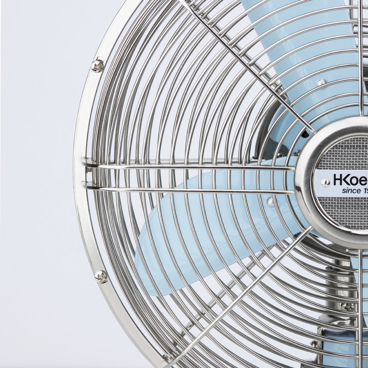 H.Koenig Elektrischer Tischventilator im Retro-Stil, hellblau