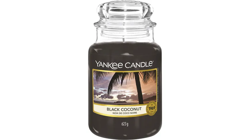 Yankee Candle Große Kerze im Glas Black Coconut