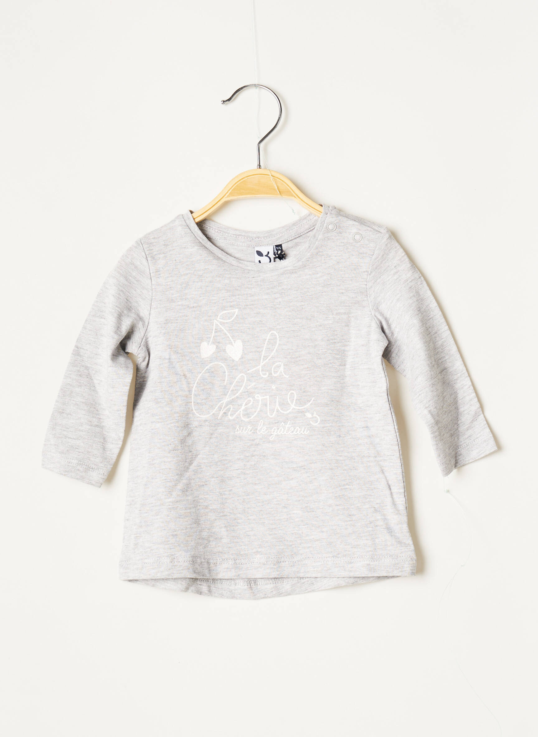 3 Pommes Tshirts Fille couleur gris