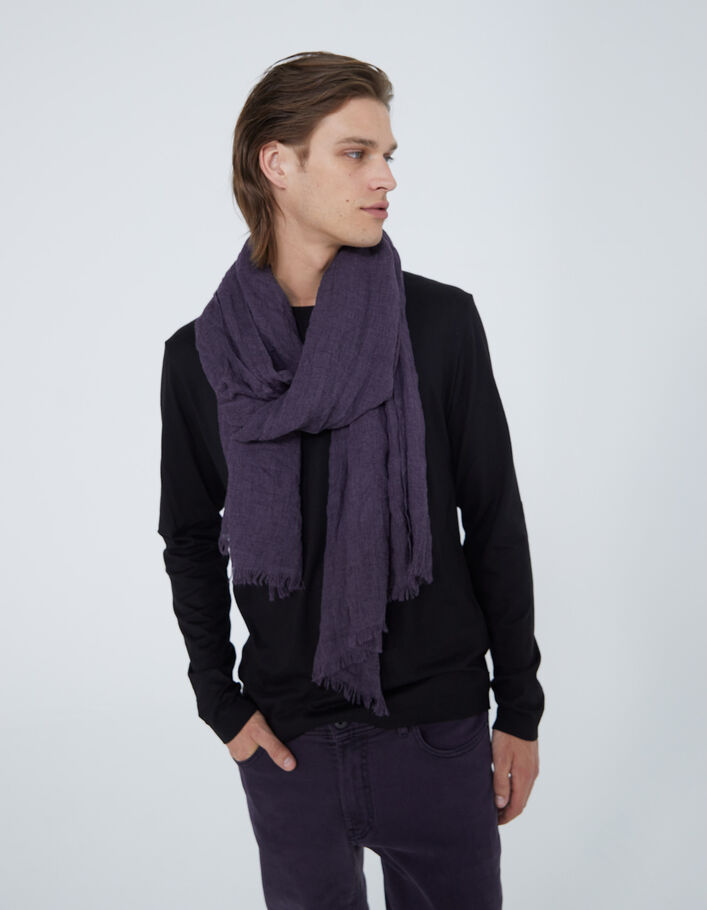 Chèche dark plum chiné Homme
