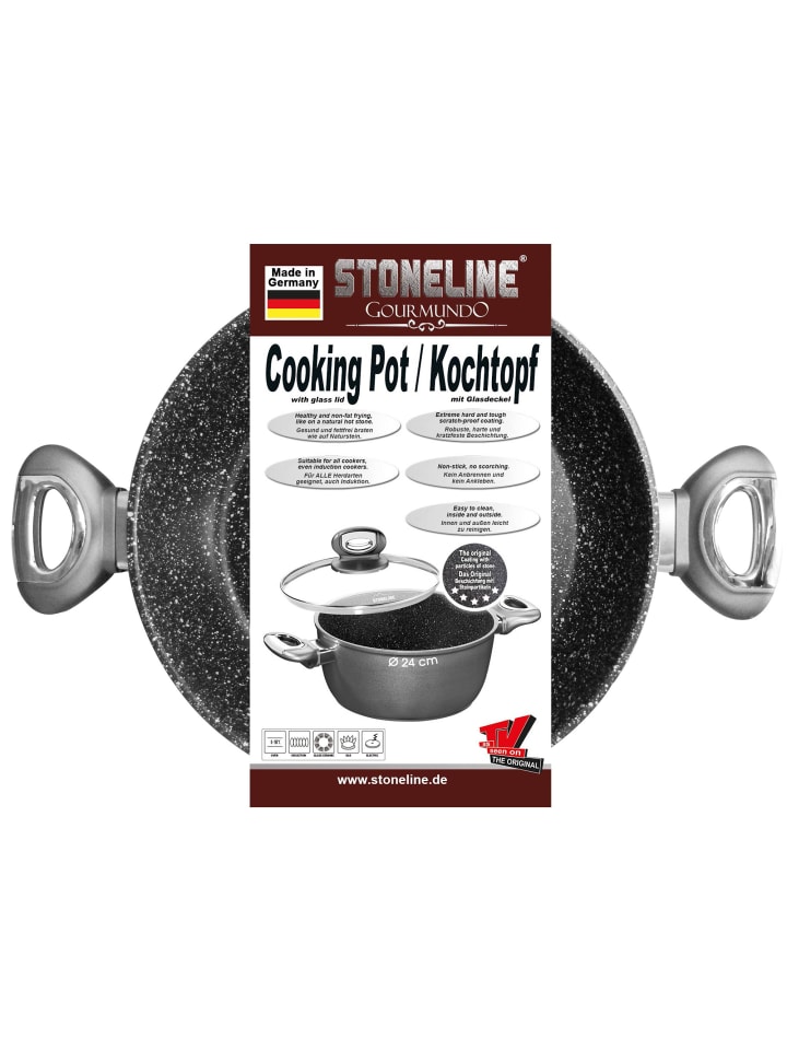 Stoneline Kochtopf | mit Deckel in Anthrazit günstig kaufen