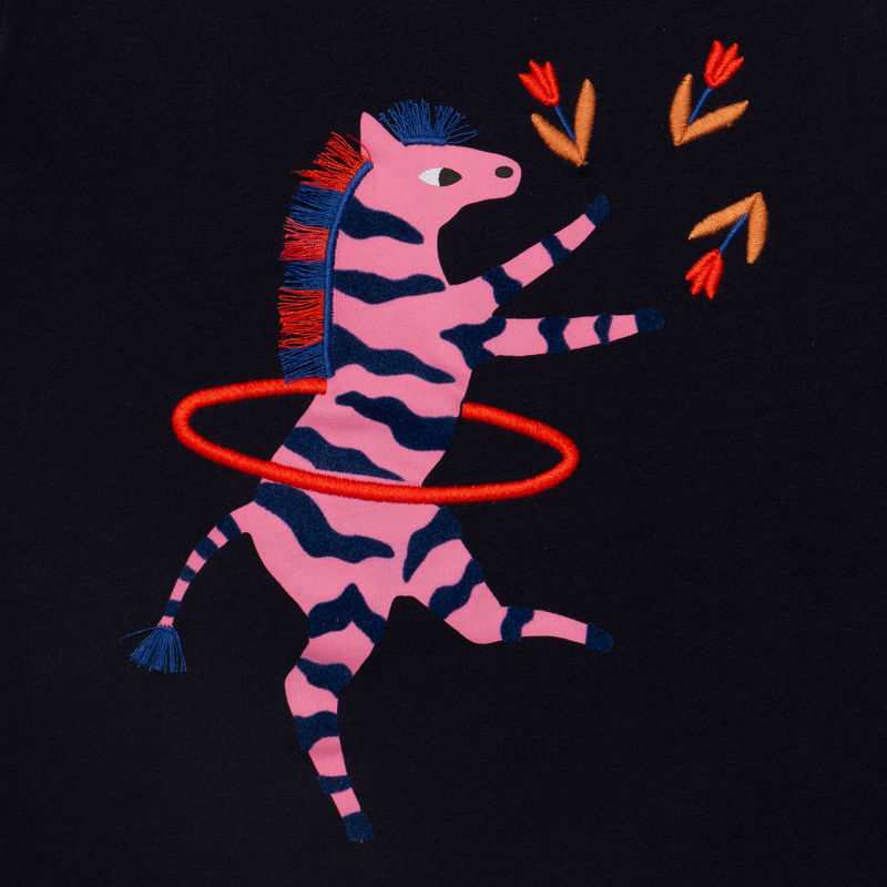 Tee-shirt bio fille zèbre-cerceau Catimini