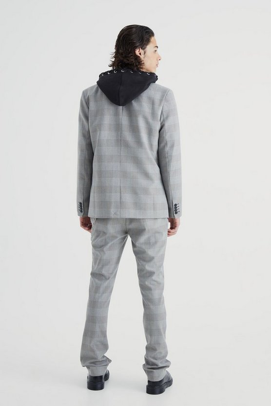 Lockerer karierter Wickel-Blazer