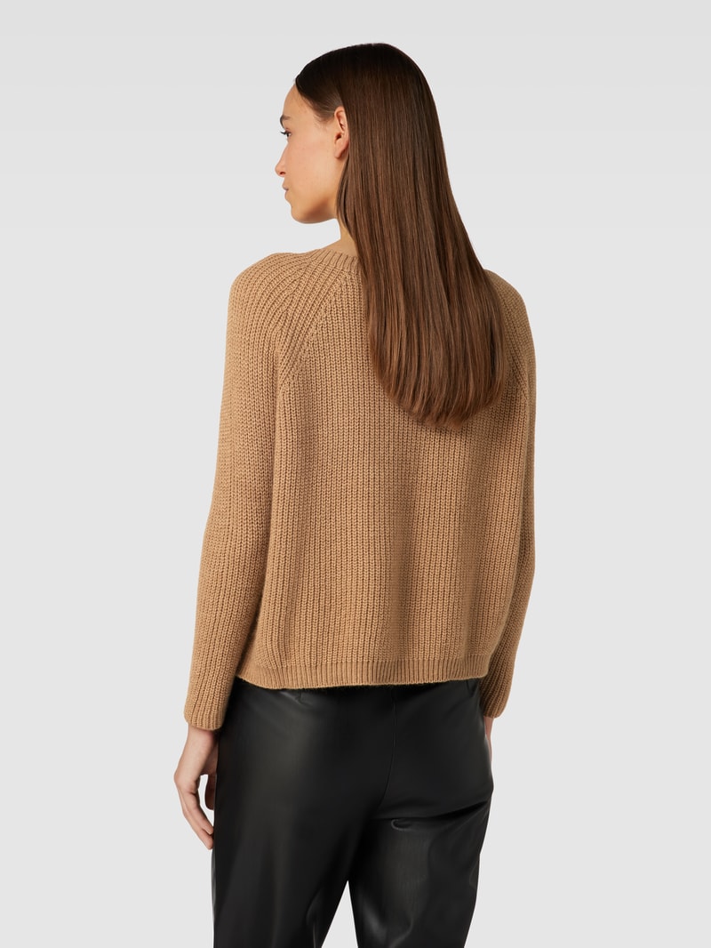 Strickpullover mit Rundhalsausschnitt Modell 'XENO' in camel