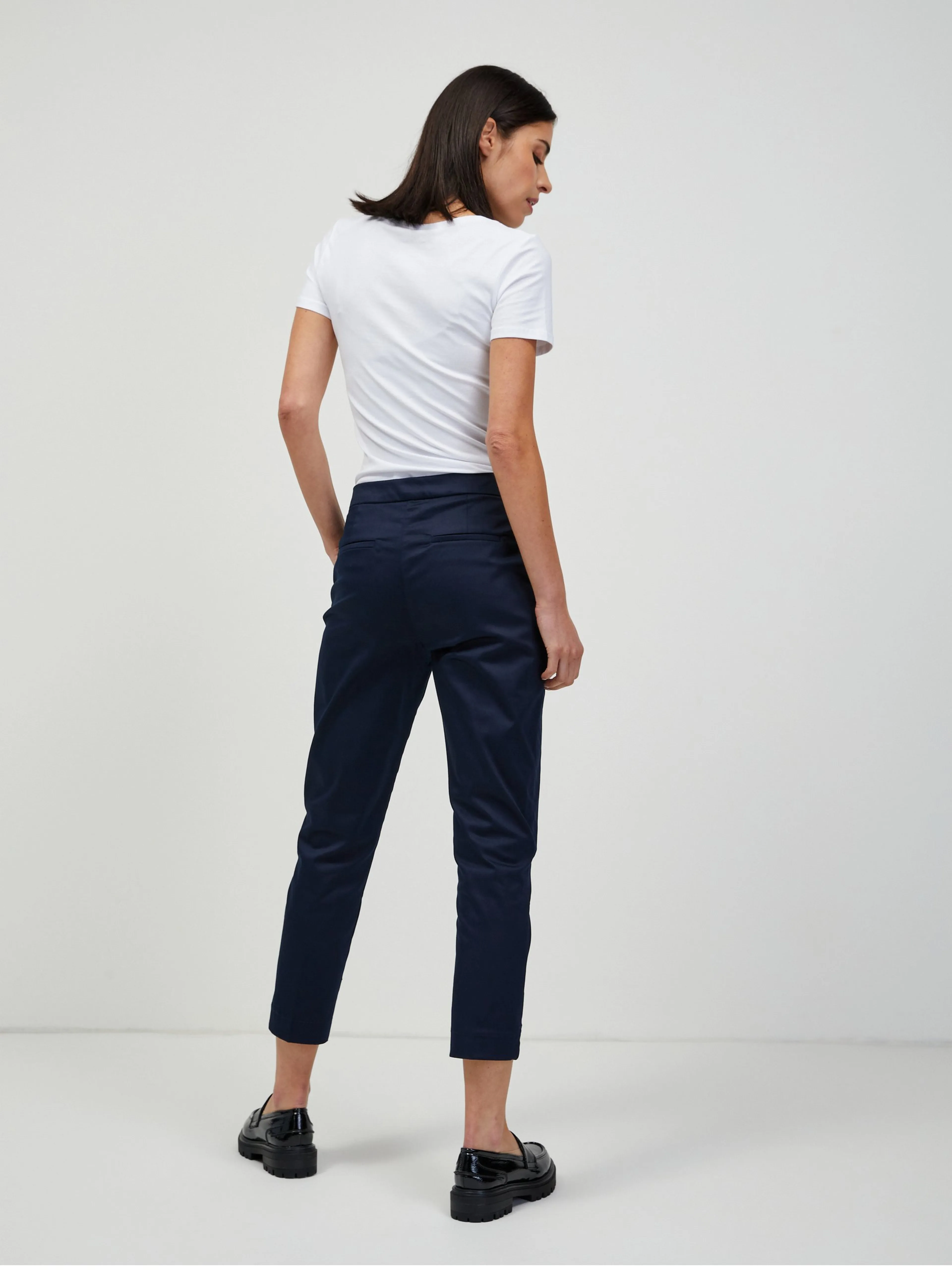 Dunkelblaue verkürzte Hose ORSAY
