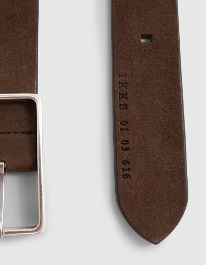 Ceinture moka cuir nubuck Homme