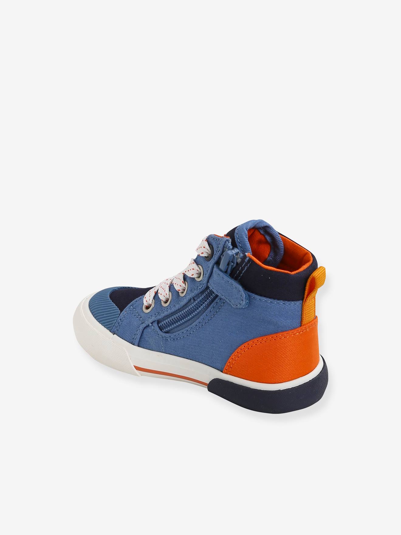 Vertbaudet Baby High-Sneakers mit Schnürung & Reißverschluss - blau