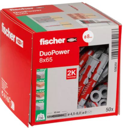Kołek rozporowy Fischer 538251 DuoPower 8x65 50 szt.