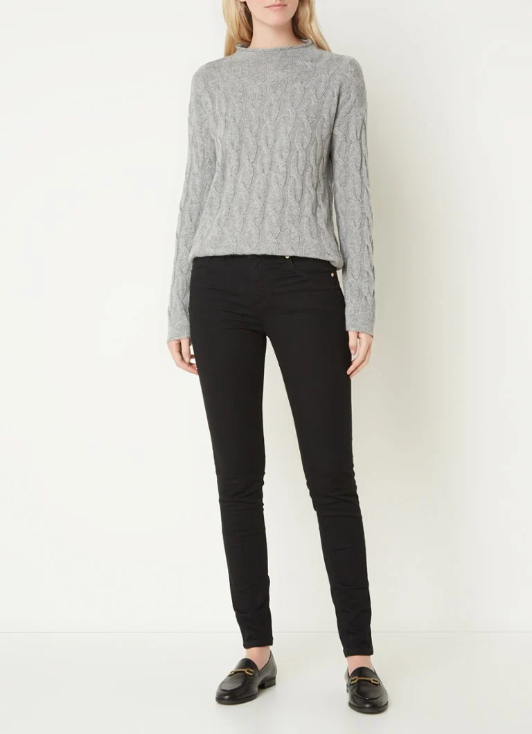Maglione a collo alto Benetton a trecce in misto cashmere