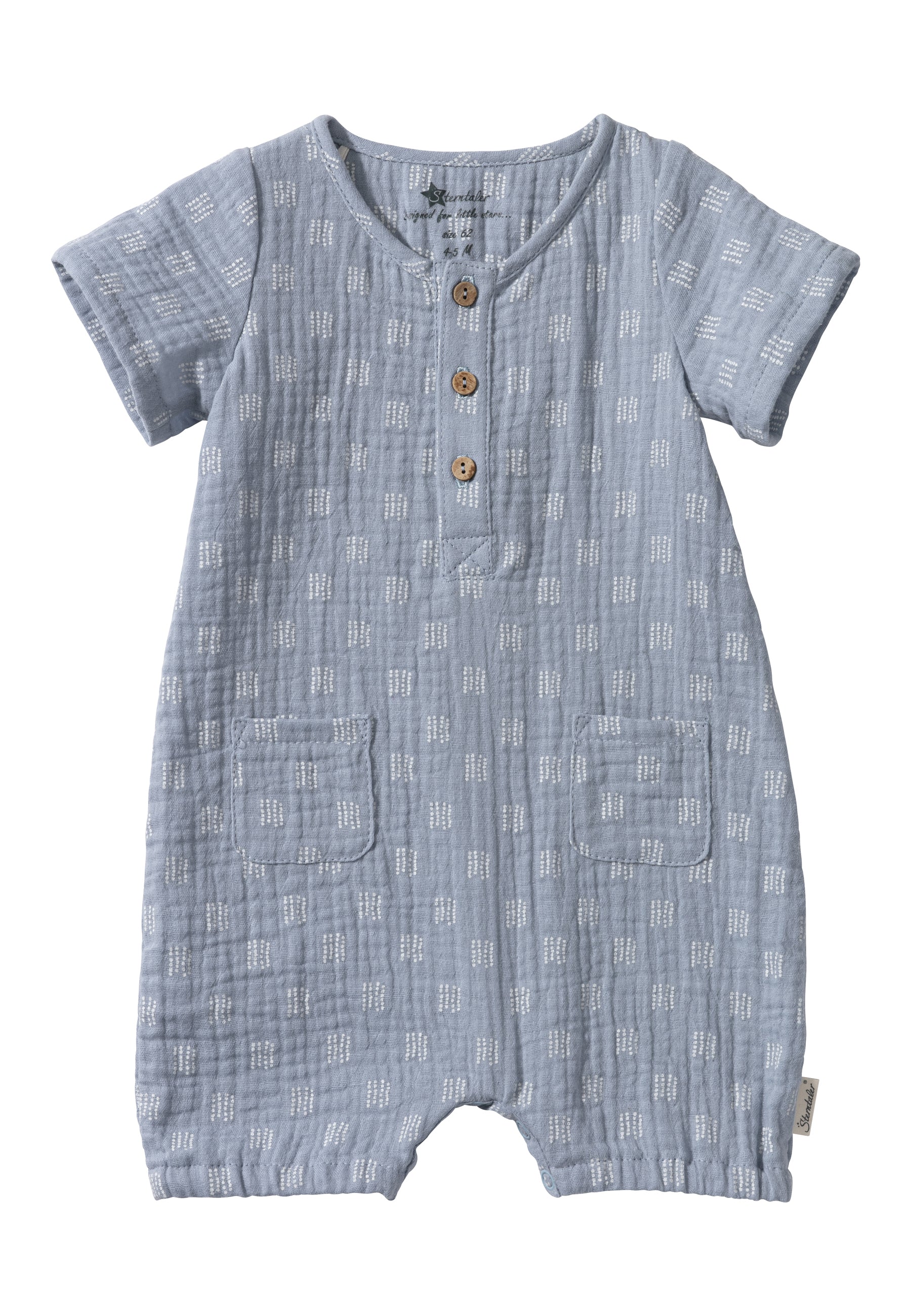 Jumpsuit aus Baumwollmusselin mit aufgesetzten Taschen