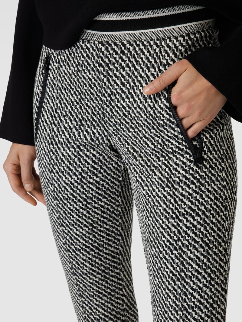 Hose mit Allover-Muster Modell 'RANEE' in schwarz