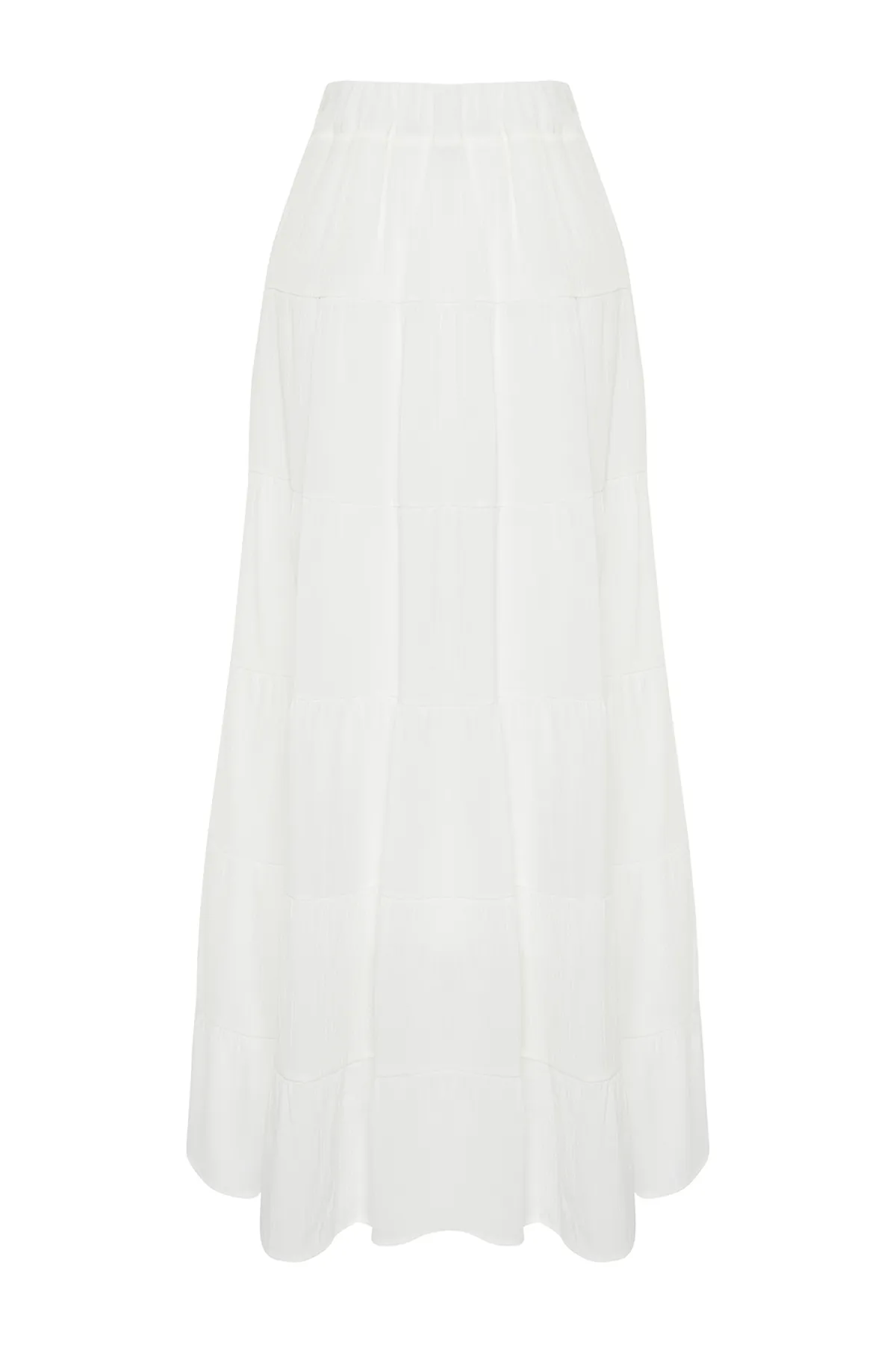 Trendyol Modest  Weißer, gefütterter Basic-Webrock TCTSS24EE00003