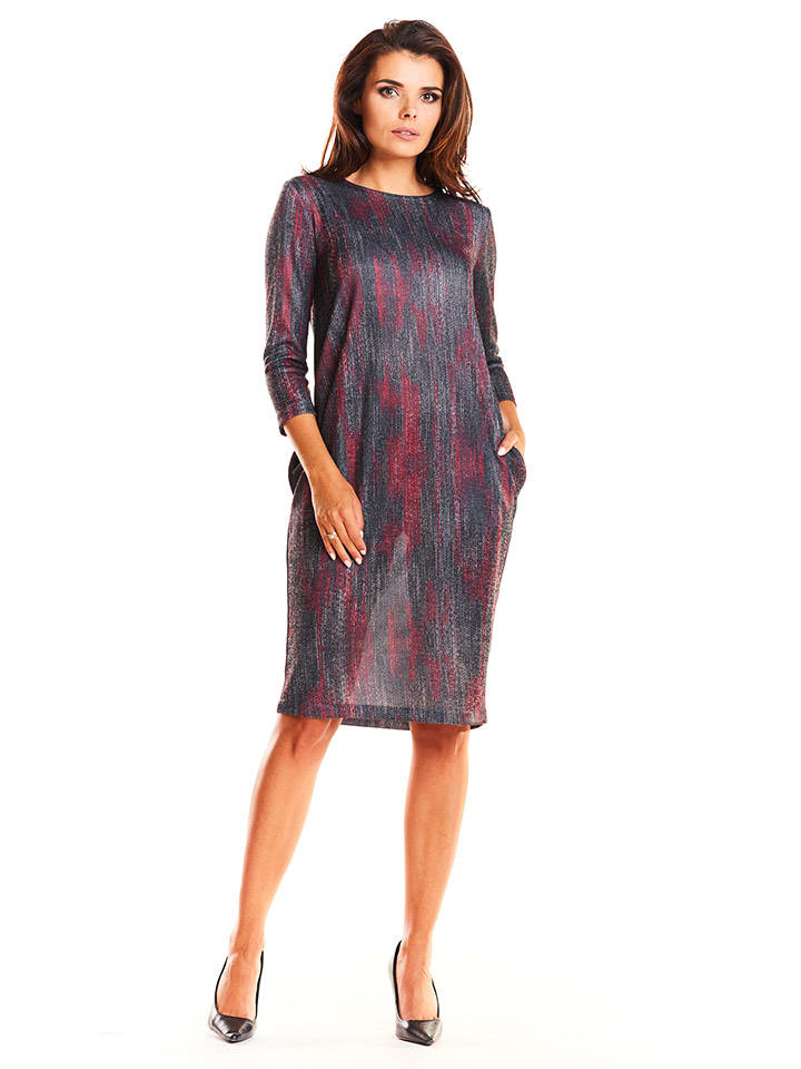 INFINITE YOU Kleid in Dunkelblau/ Rot günstig kaufen