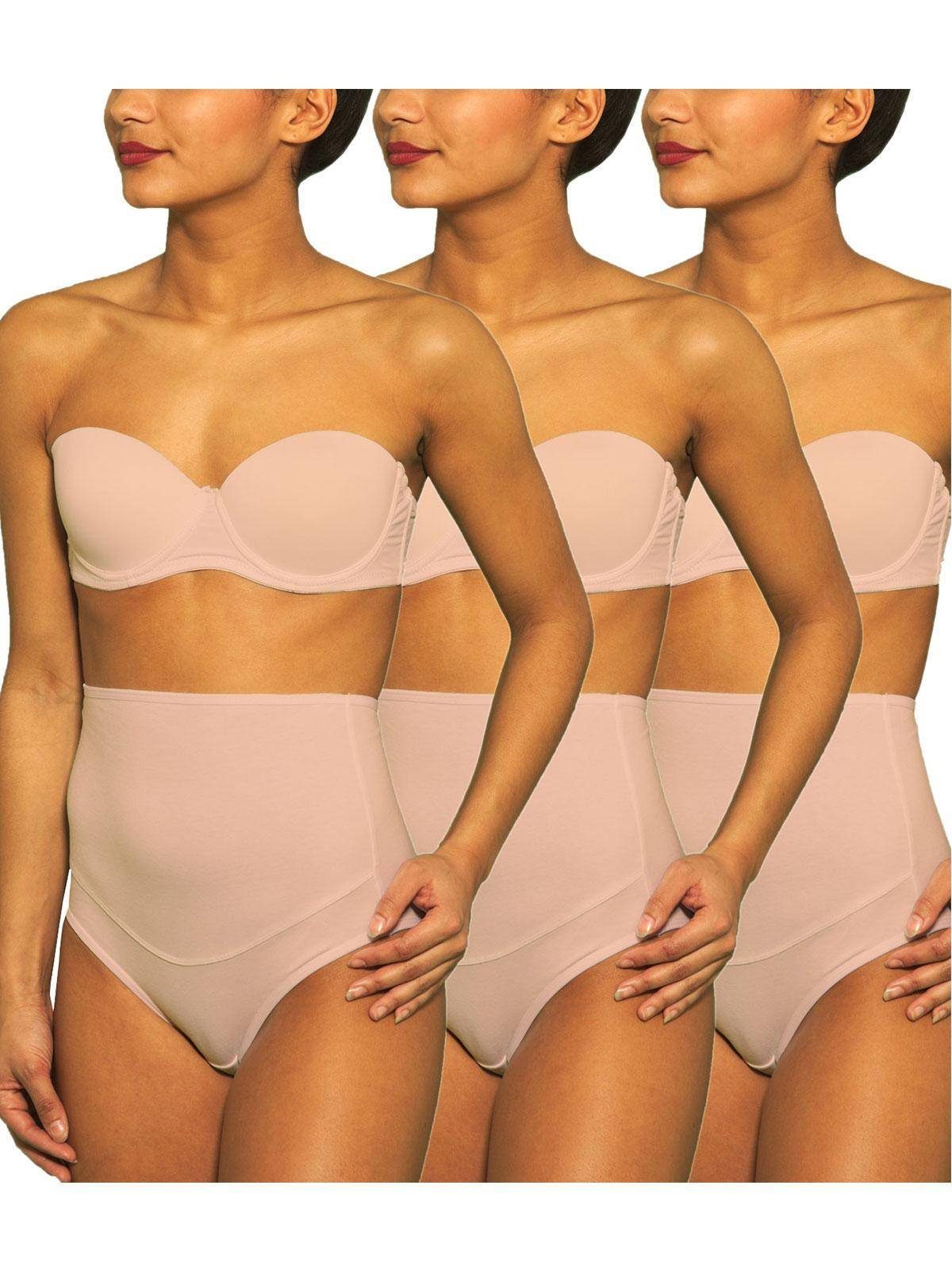 Doreanse Underwear Schwangerschaftsslip 3erPack Taillenslip Hohe Taille Hochbund Maxi Slip DA7000, Beige