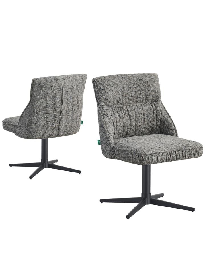 DUBI Möbel 2er-Set: Drehstuhl LORENA in Dunkelgrau - (B)49 x (H)83 x  (T)62 cm günstig kaufen onesize