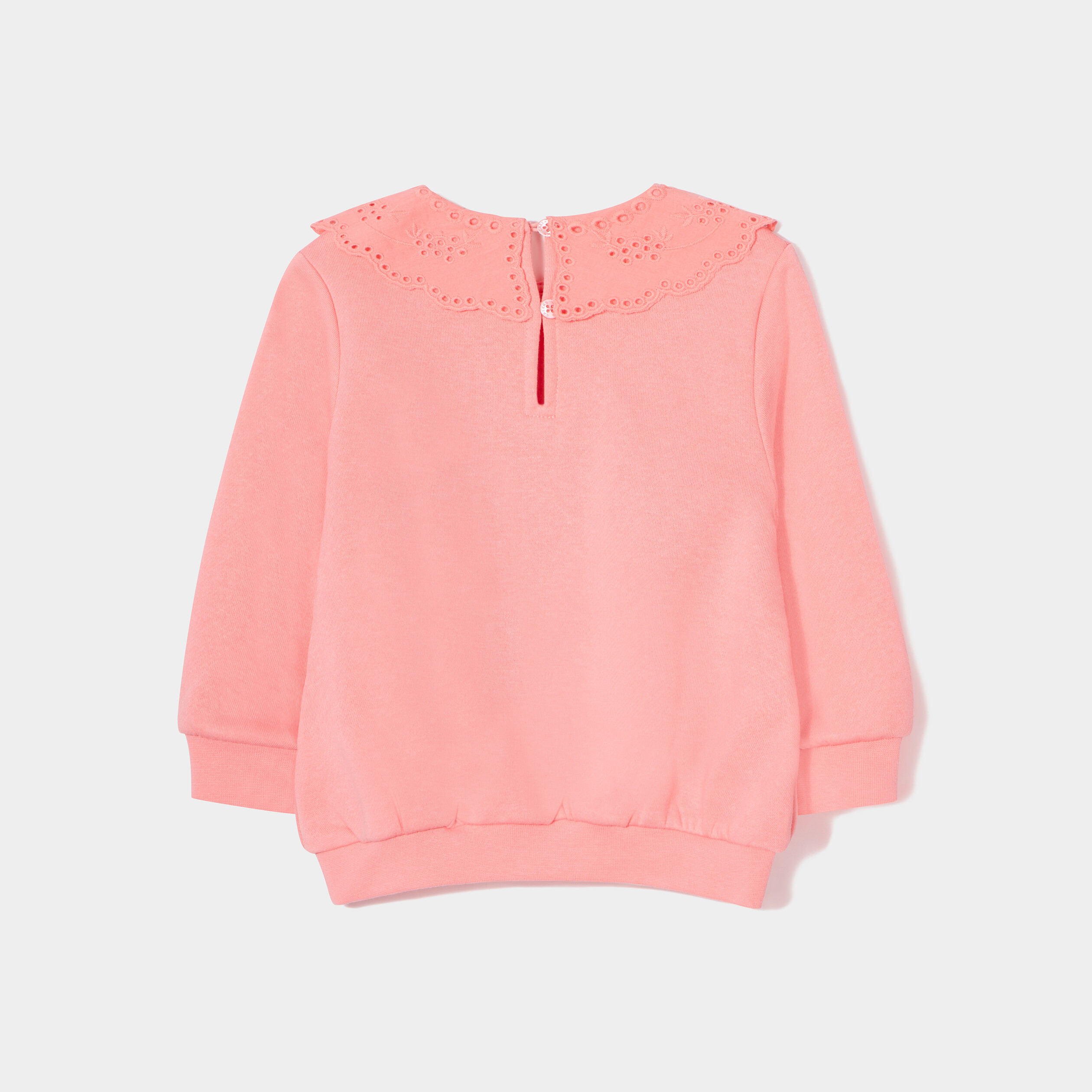 Sweat col claudine en broderie anglaise rose bébé fille | La Halle