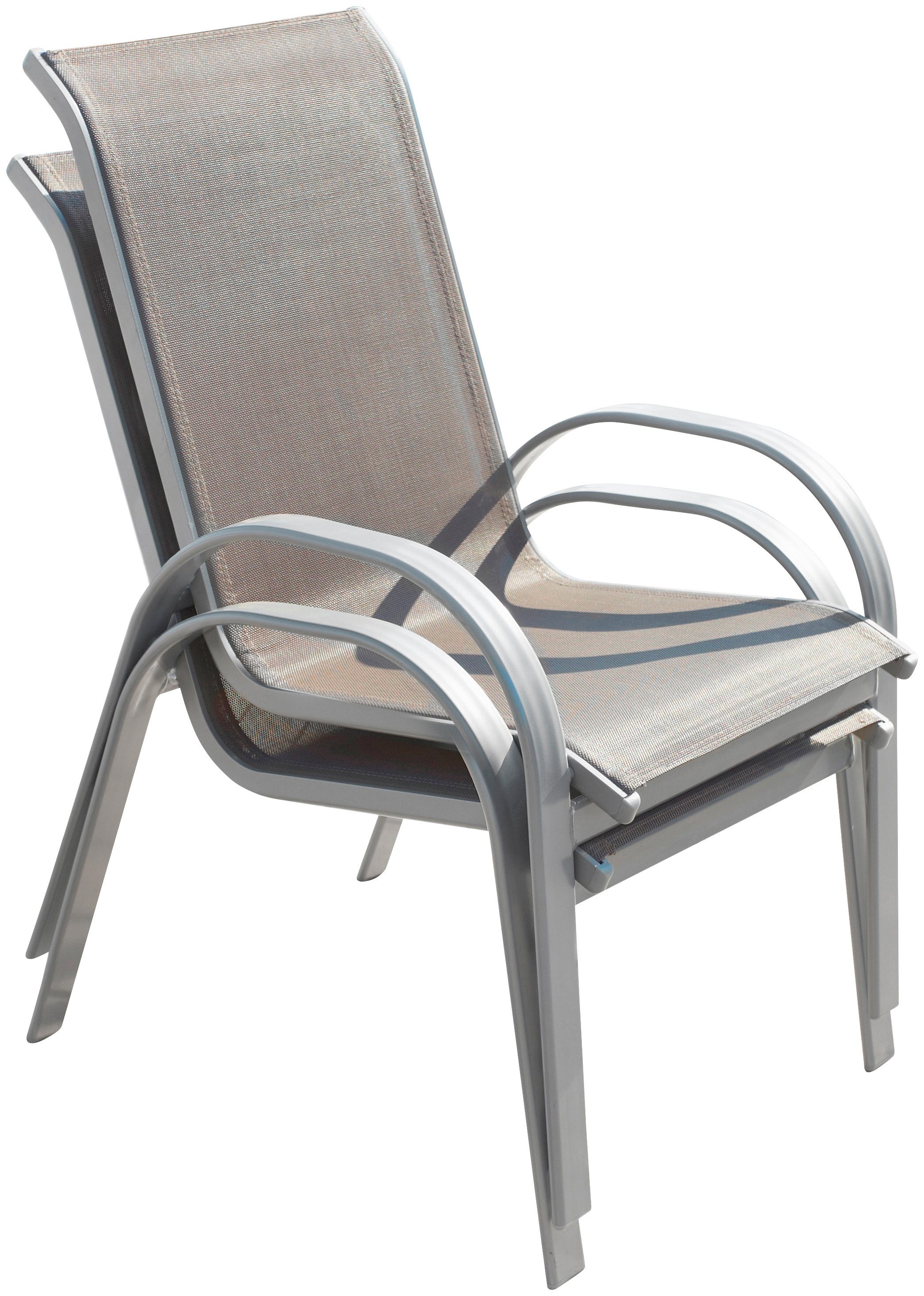 MERXX Garten-Essgruppe Amalfi, (7-tlg), 6 Sessel, Tisch ausziehbar 90x140-200 cm, Alu/Textil