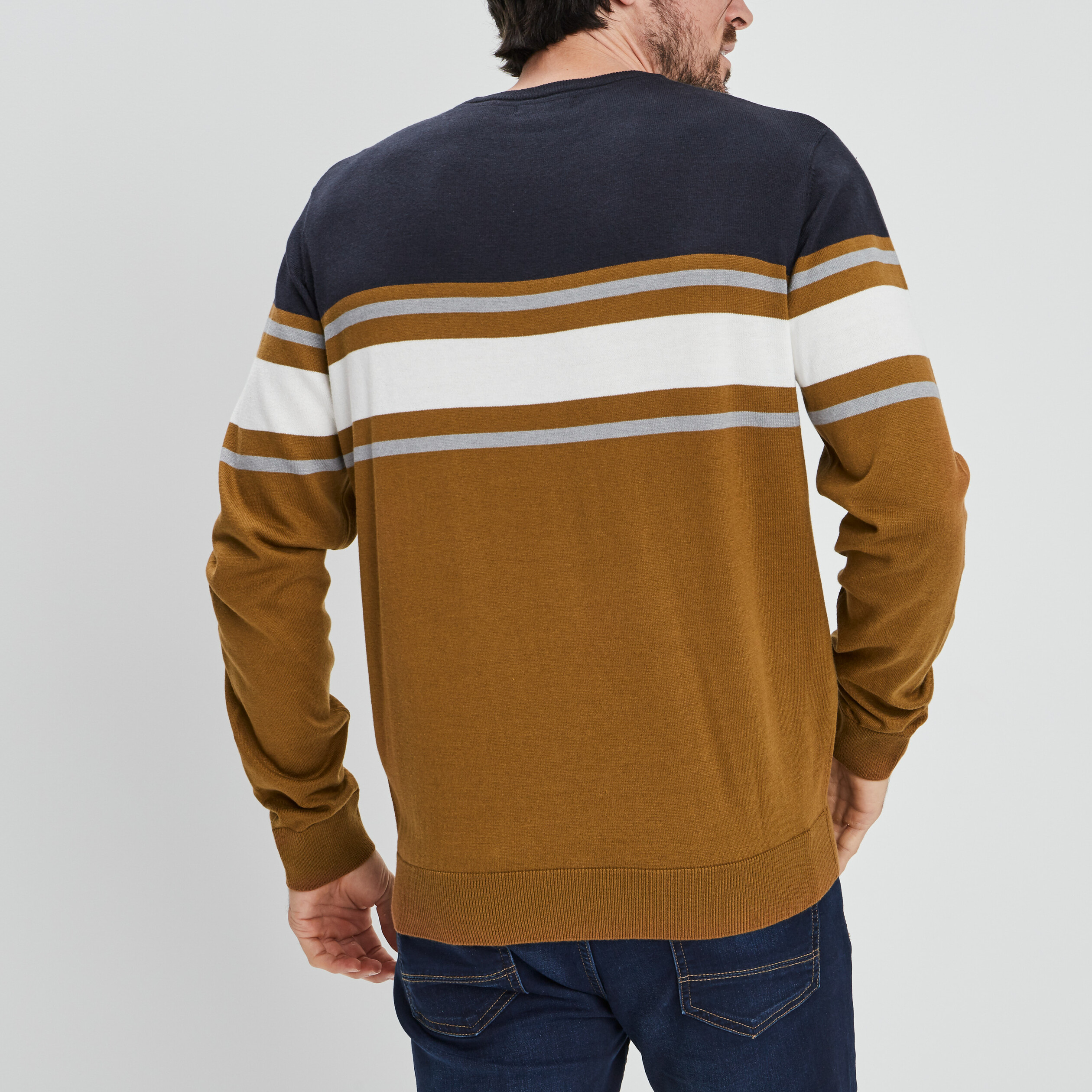 Pull fin manches longues couleur bronze homme | La Halle