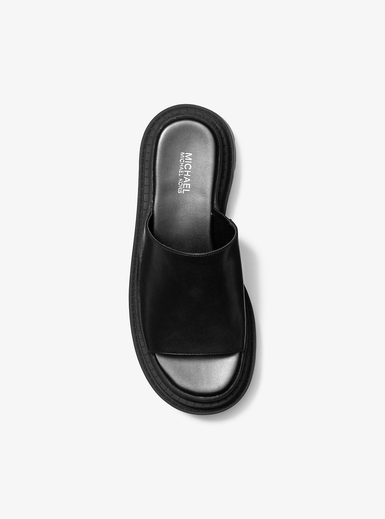 Kendra Platform Slidesandaler i skinn - SVART
