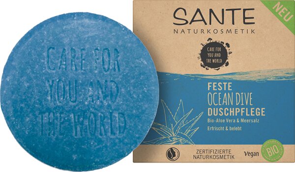 Sante Feste OCEAN DIVE Duschpflege Bio-Aloe Vera & Meersalz Festes Duschgel