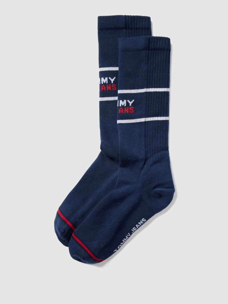 Socken mit Label-Schriftzug in marineblau