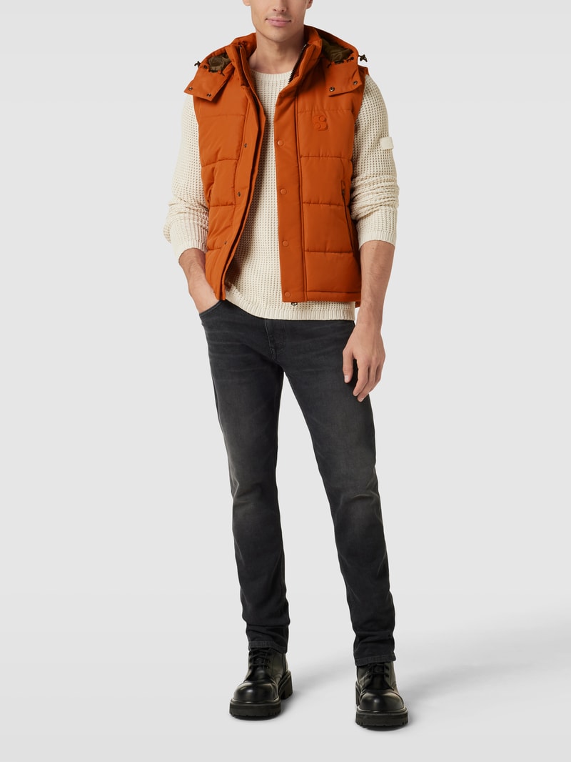 Weste mit Label-Patch in dunkel orange