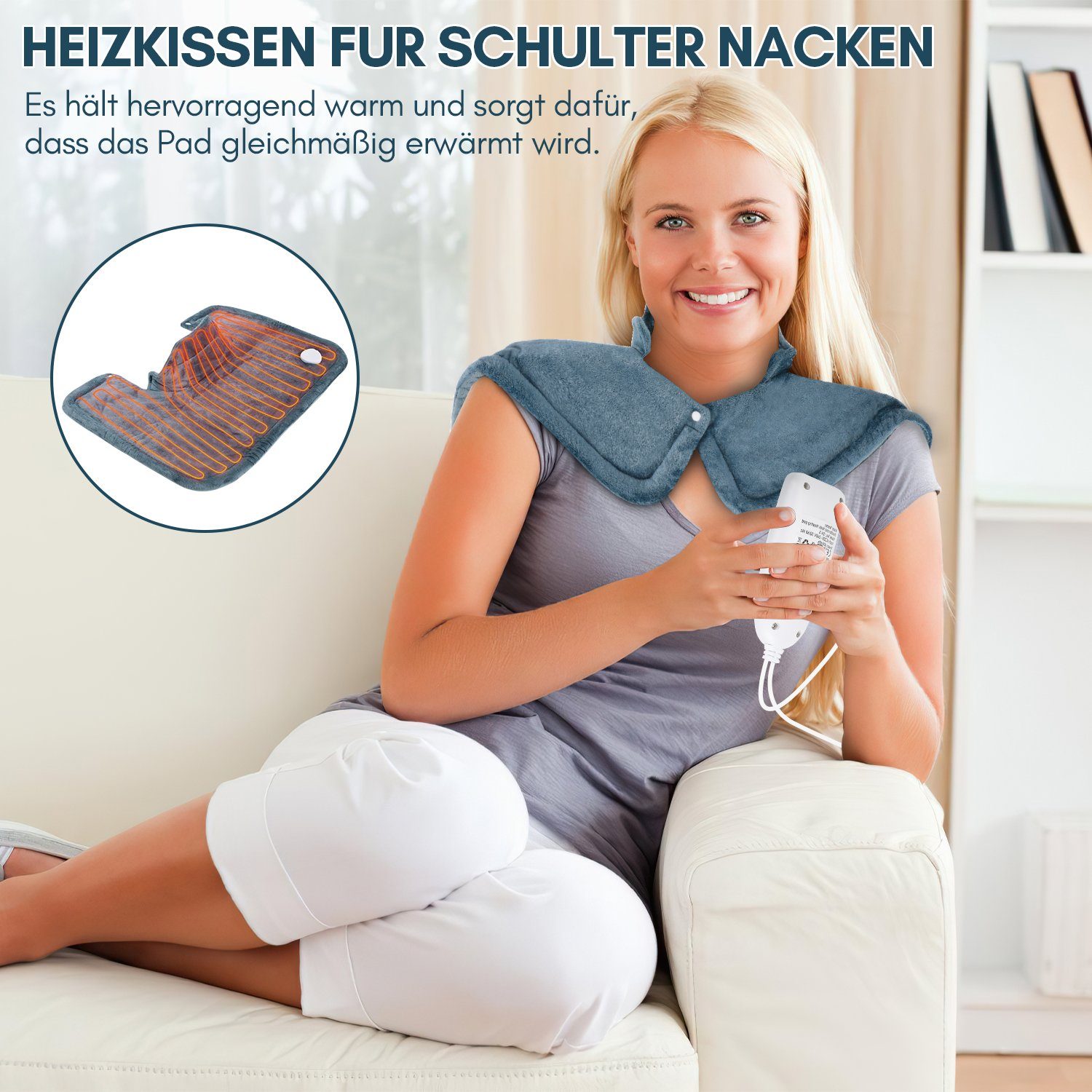 Gimisgu Heizkissen Elektrisch Heizkissen Wärmekissen Nacken Rücken Schulter Heizdecke
