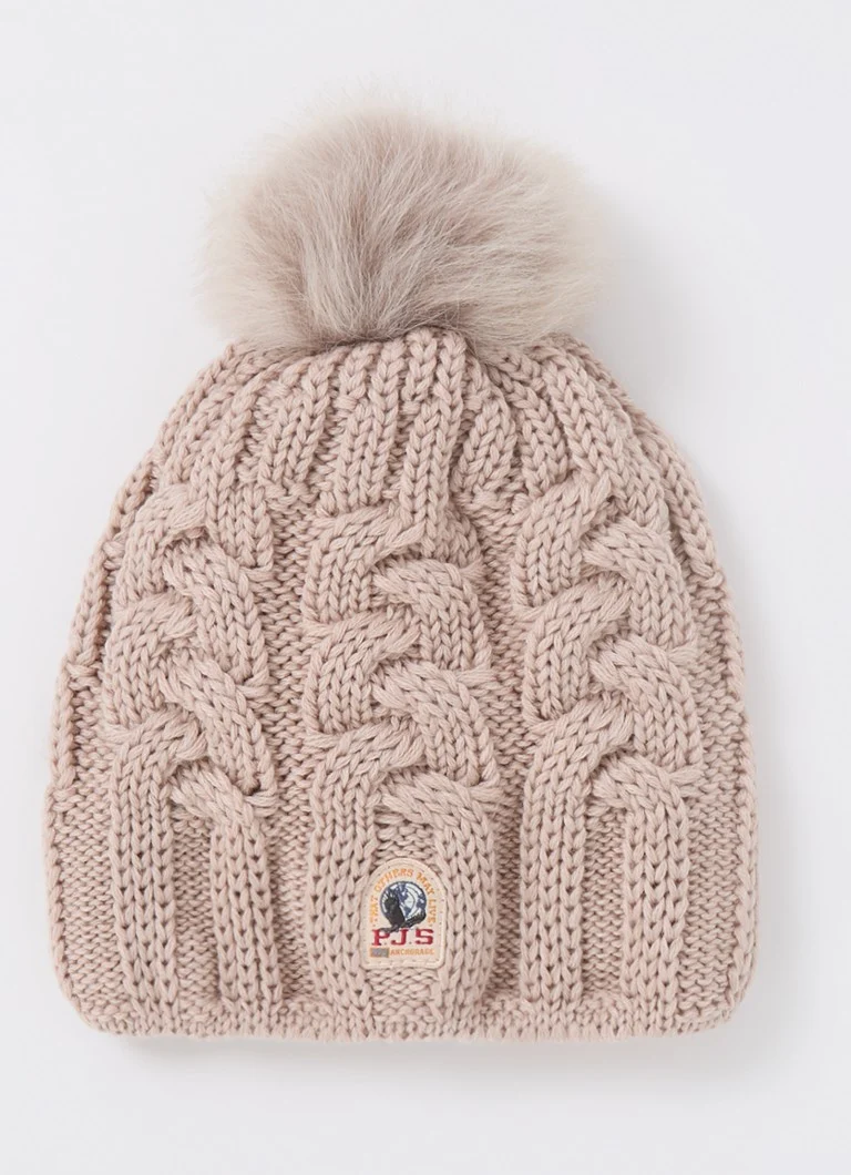 Parajumpers  Kabelgebreide muts van wol met logo