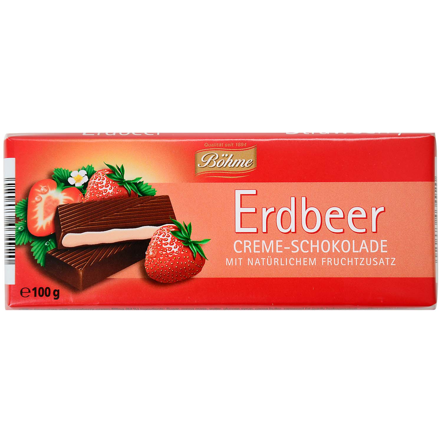 Böhme Erdbeer Creme-Schokolade 100g