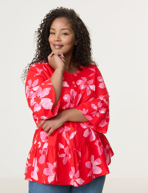 Ausgestellte Bluse mit Volants