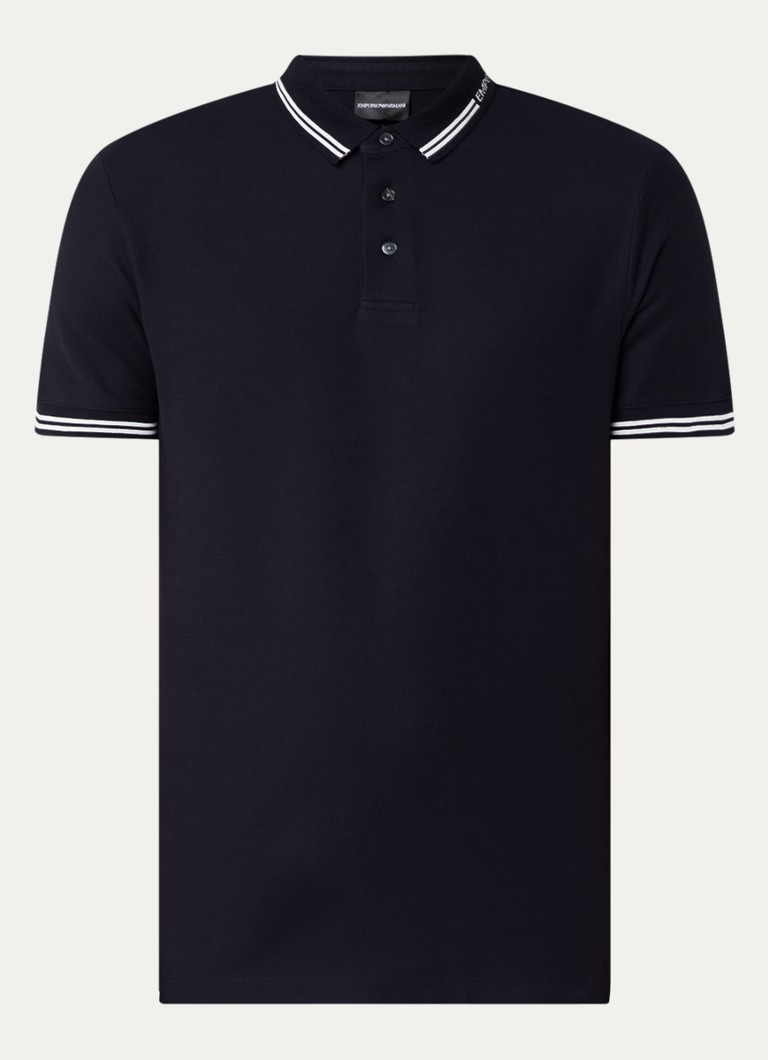 Tricou polo Emporio Armani, cu croială normală, din piqué de bumbac