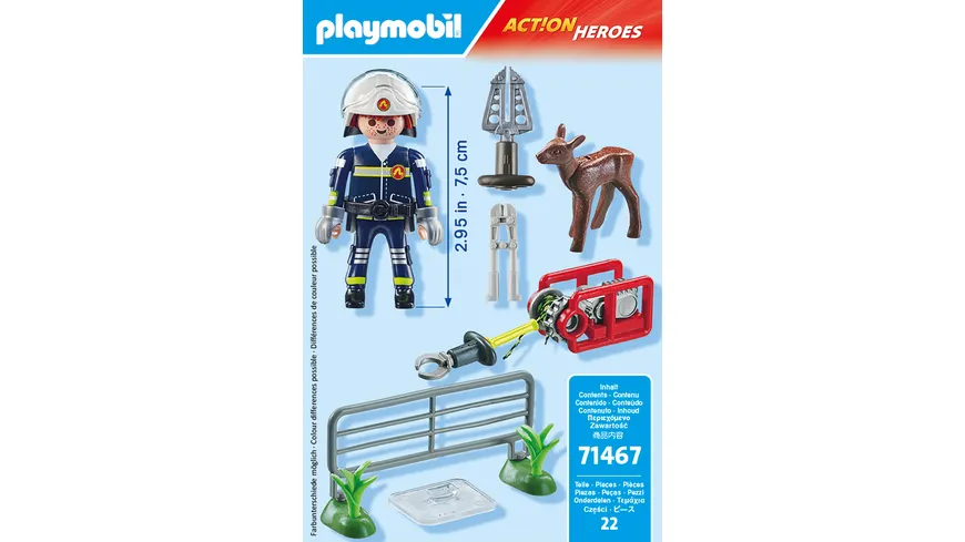 PLAYMOBIL 71467 ACTION HEROES Feuerwehr-Tierrettung
