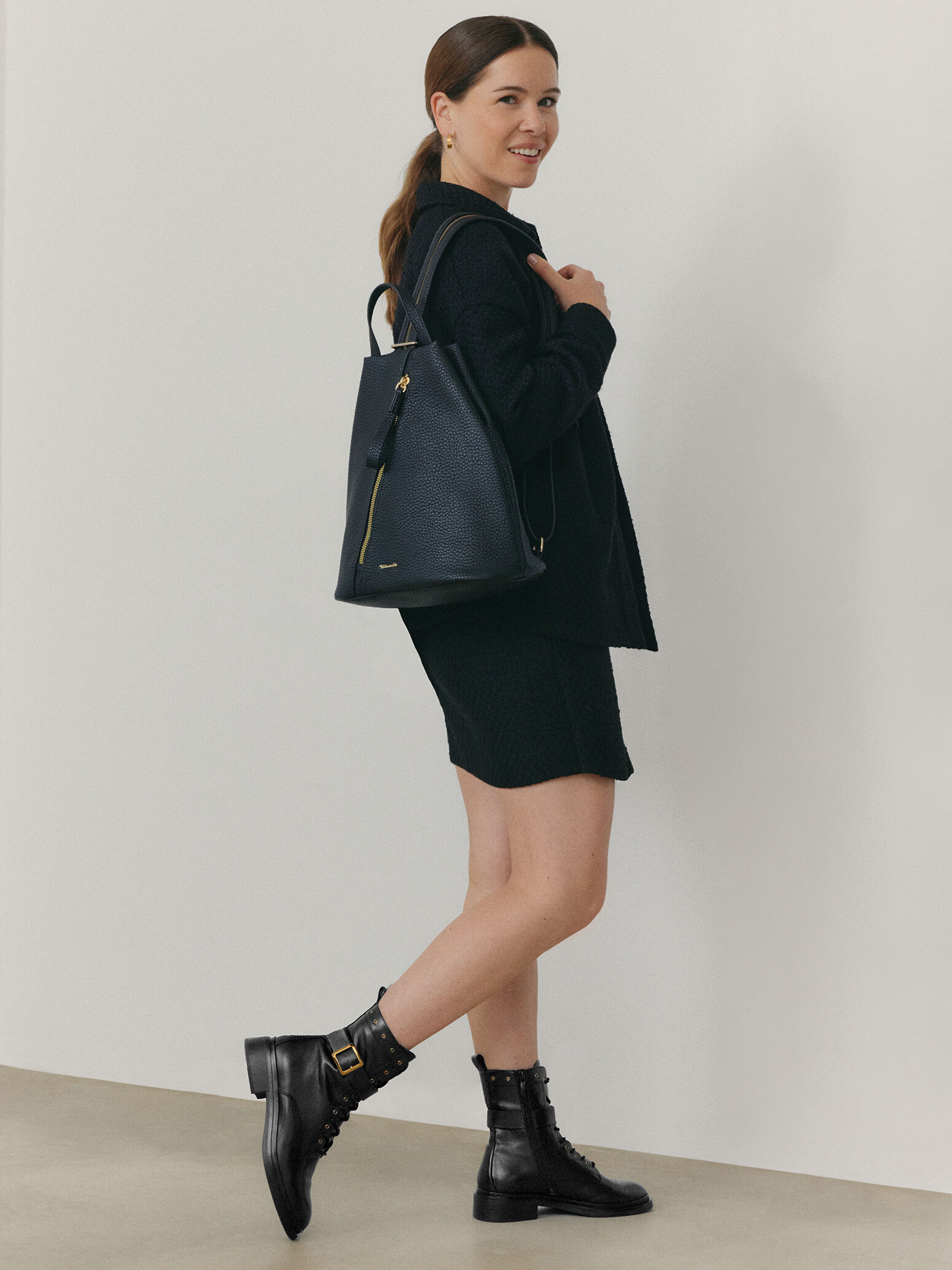 Bottine en cuir - noir