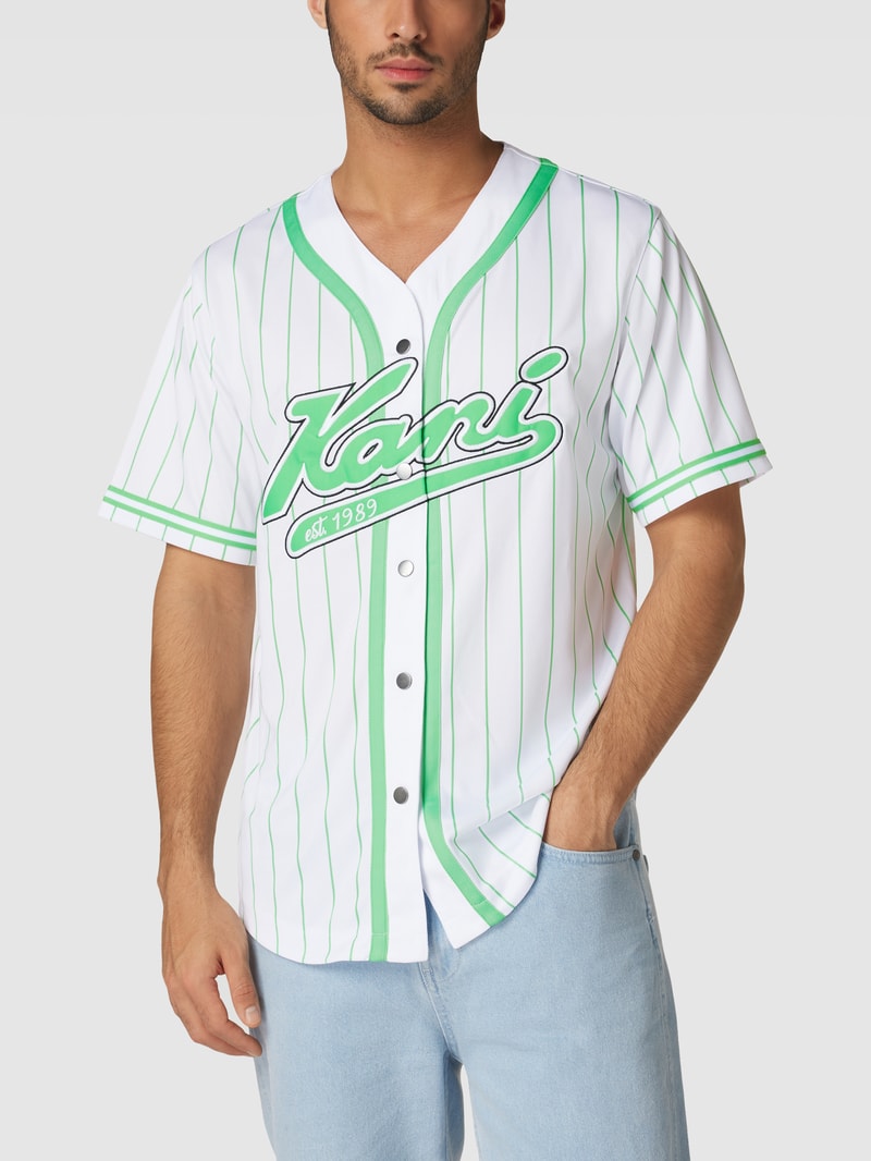 Freizeithemd mit Label-Stitching - P&C x Karl Kani in weiss