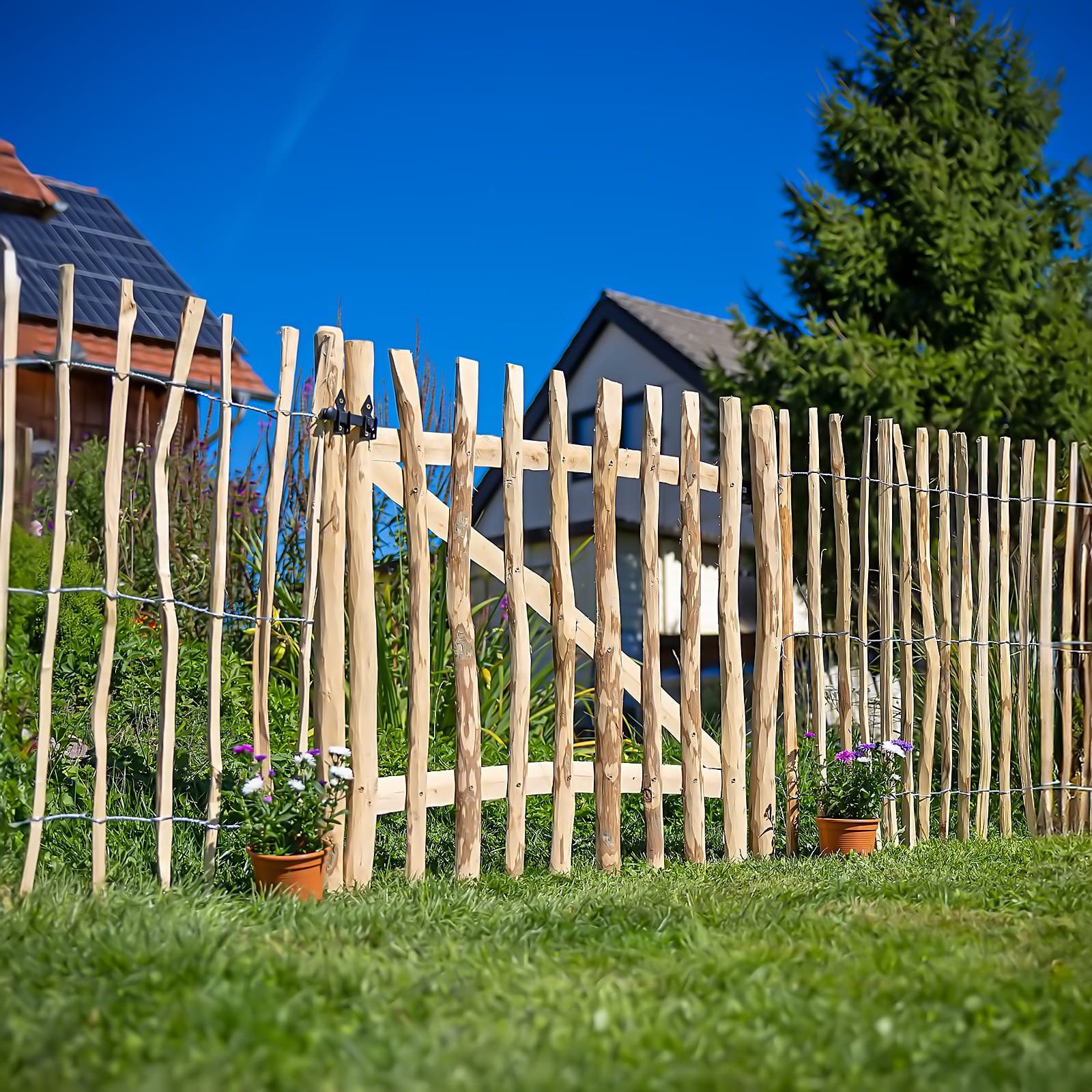 BooGardi Gartentor Staketentor Bausatz, (Höhe 30cm x Breite 100cm Lattenabstand 7-9cm · 168 Größen), Gartentür Holztor Staketenzaun Zauntor Gartenzaun