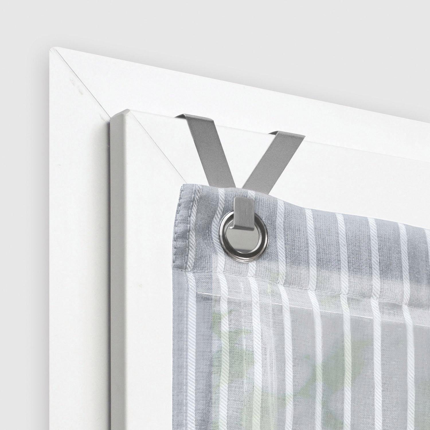 Gardinenhaken Riva, Good Life, Gardinen, Raffrollos, Vorhänge, (Packung, 2-St), V-Haken, zum Aufsetzen auf Fenster- und Türrahmen