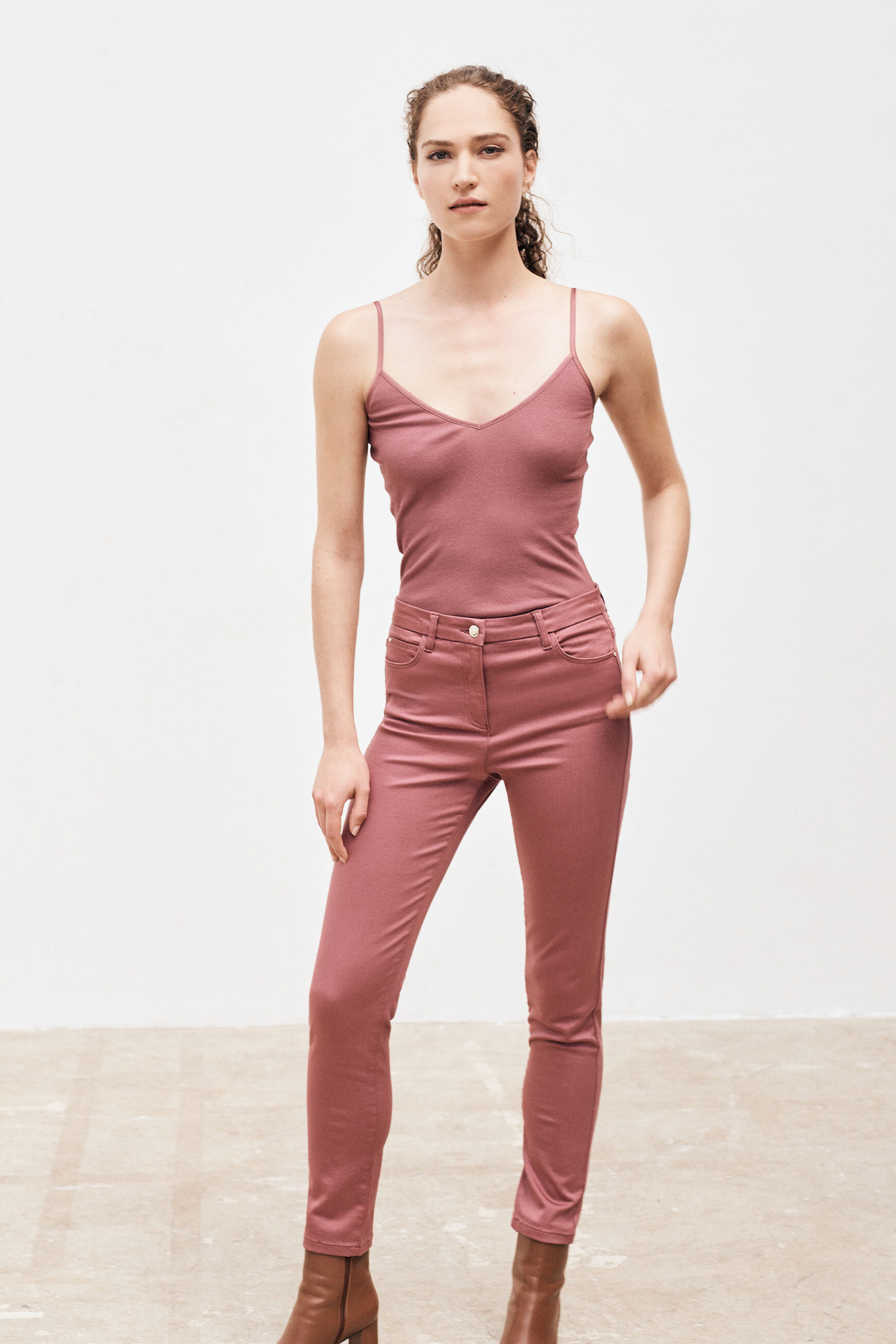 pantalon tony vieux rose femme