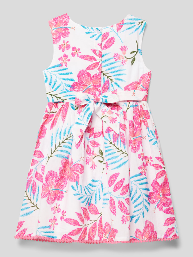 Minikleid mit floralem Muster in weiß