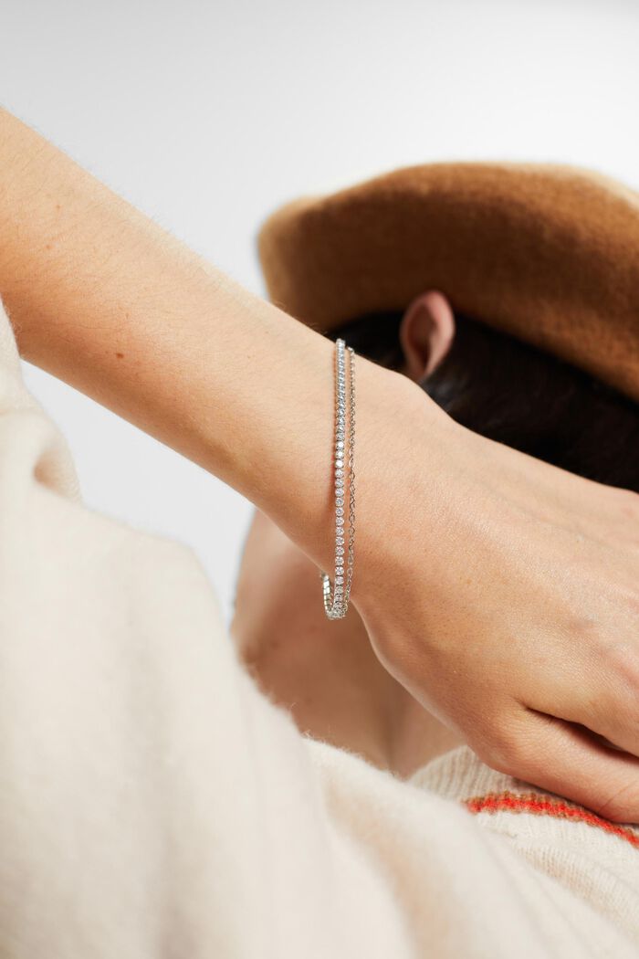Armband mit Zirkonia, Edelstahl