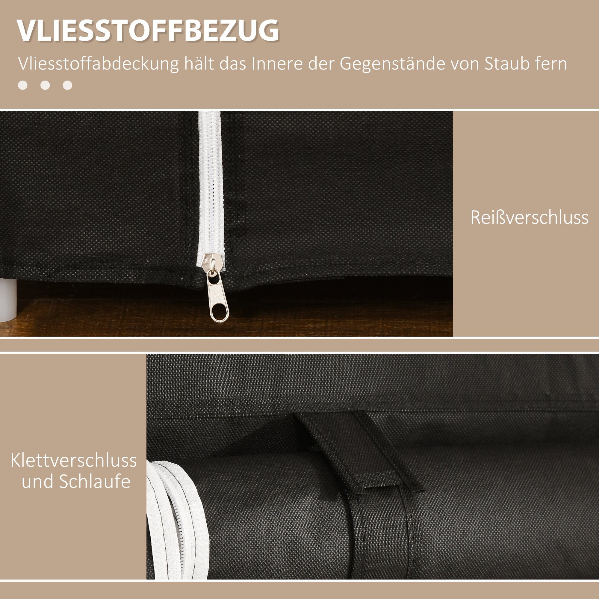 HOMCOM Stoffschrank Faltschrank, 1 Kleiderstange, 9 Regale (Set, 1-St., 1 Stoffschrank) Breite 150 cm
