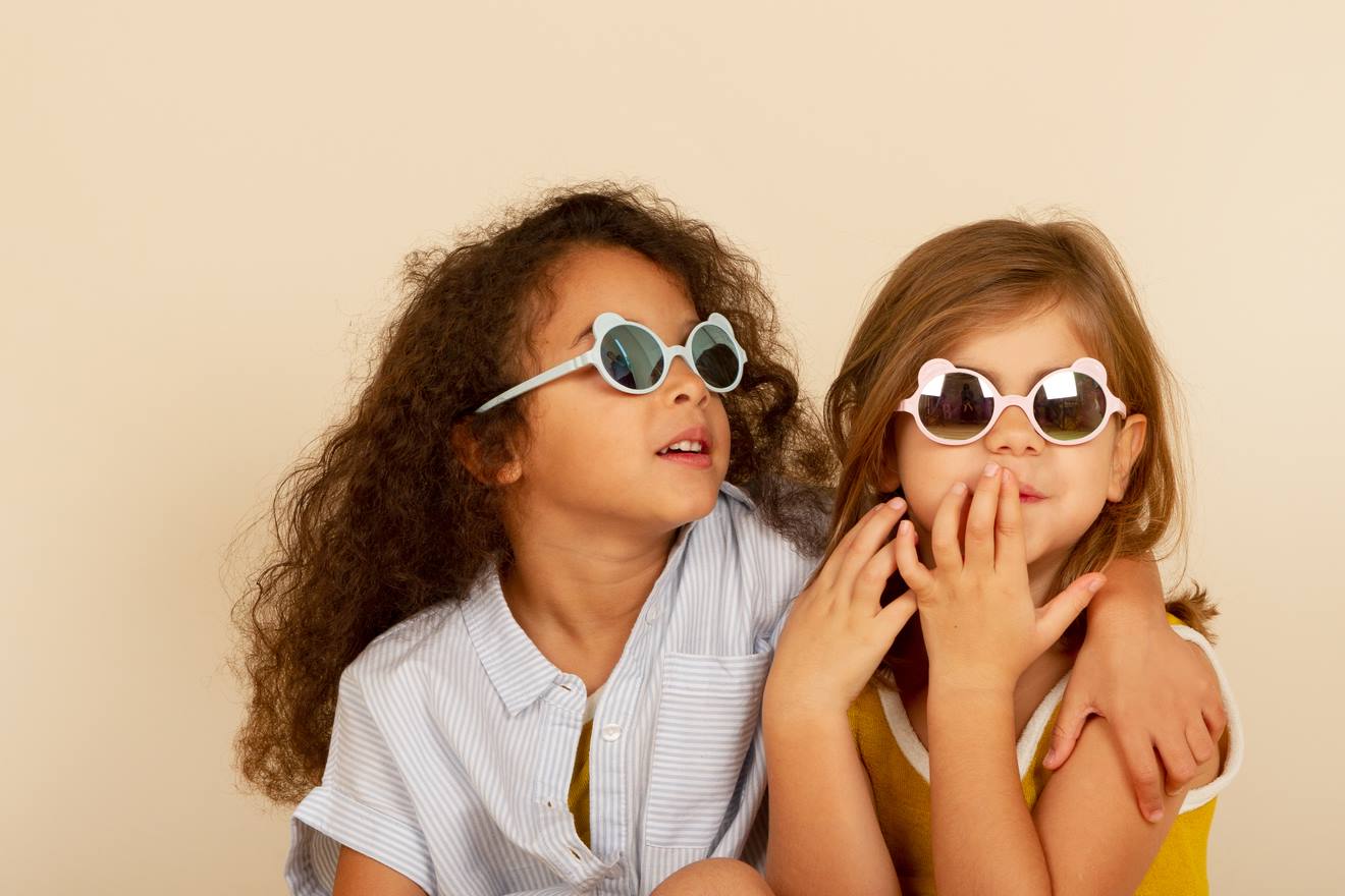 Lunettes de soleil Ourson 1-2 ans Ki ET LA rose clair uni