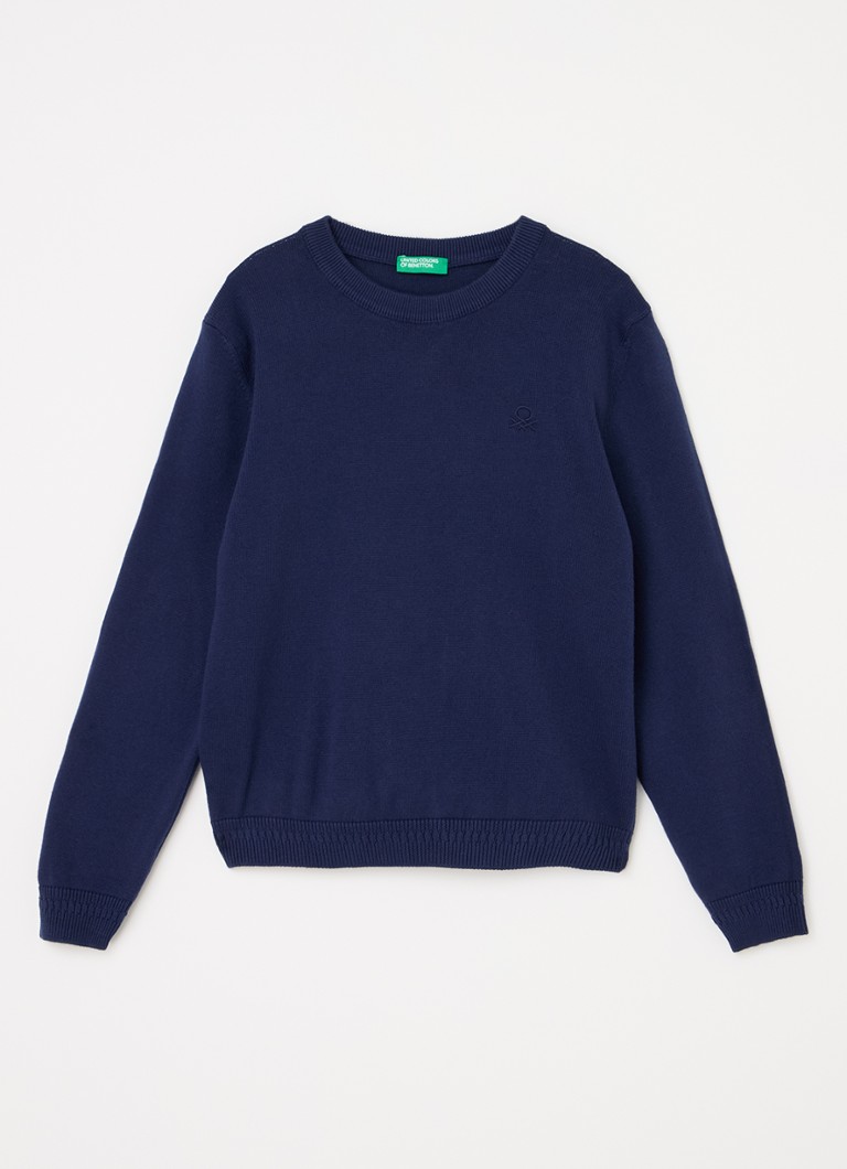 Suéter Benetton de malha fina com bordado do logotipo.