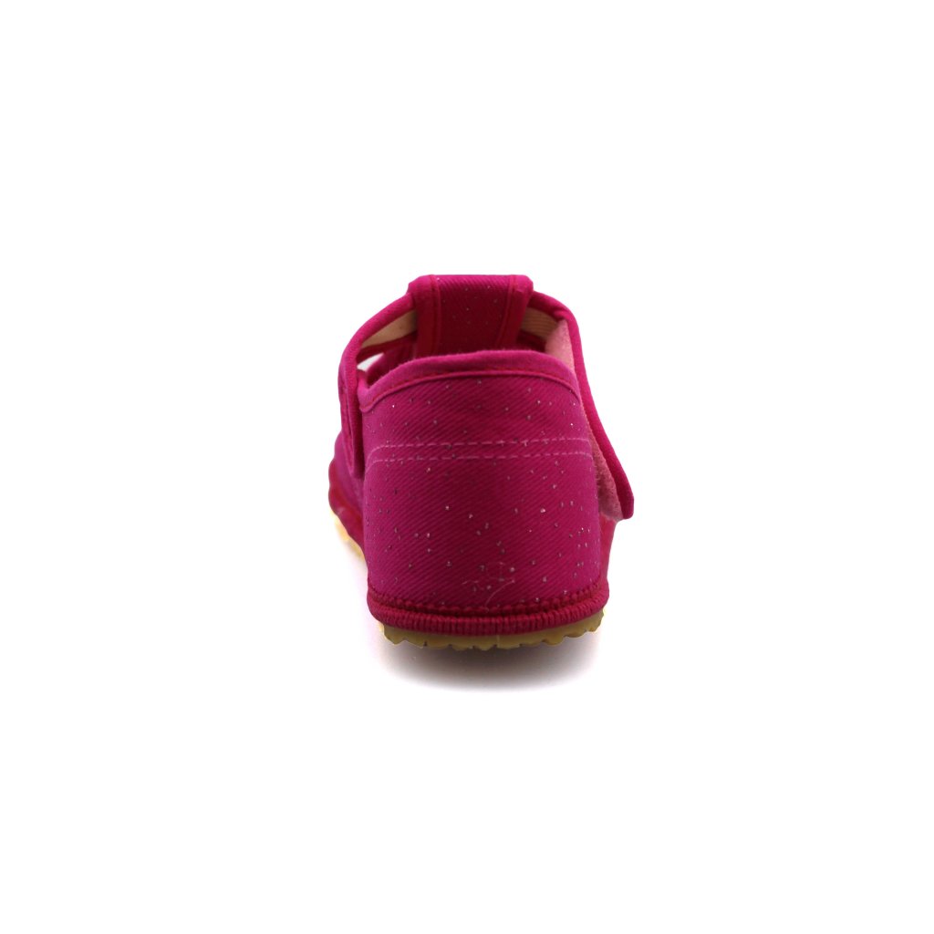 Beda Dunkelrosa mit Glitzer Canvas Hausschuhe (BF-060010 / W)